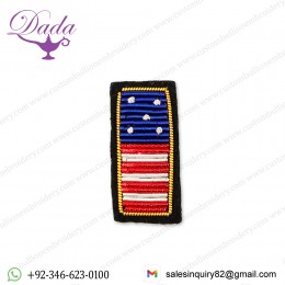 letter I Customized Bullion wire brooch pin hand embroidery brooch badges Bullion wire fashion jacket