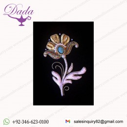 Hand embroidery saree Indian silk Motif brooch decorative pins simple brooch