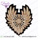 Handmade bullion wire embroidery badge, patch Big Round Wing Design badge