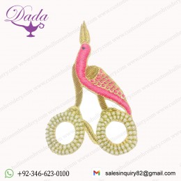 Handmade Patch Embroidered Motif Designer Collection swan for Jacket Dresses Handbags