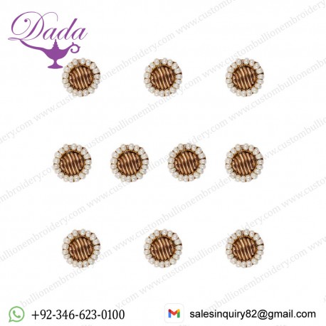 Handmade Small Embroidery Patch in Pearl and zardosi Insert