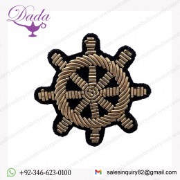 HELM Brooch Handmade embroidered badges bullion wire embroidery brooch