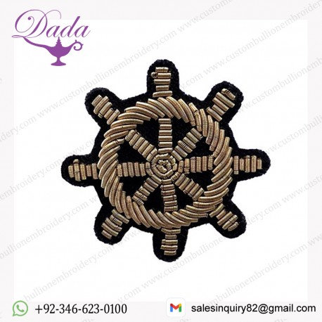 HELM Brooch Handmade embroidered badges bullion wire embroidery brooch