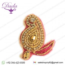 Mango Shape Pink Color stone patches for blouse front, back neck design side sleeves design festival