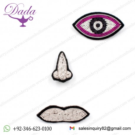 MAYA hand embroidery Indian silk badges emblem china motif creative decorative pins simple brooch