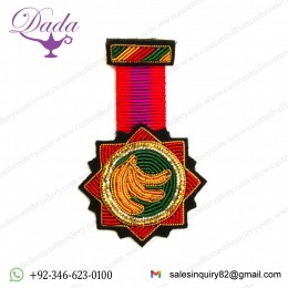 Medal hand embroidery Indian silk badges emblem china motif creative decorative pins simple brooch
