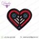 Native American heart Customized Bullion wire brooch pin hand embroidery brooch badges 