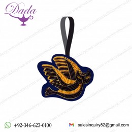 Nocturnal bird Bullion wire brooch pin hand embroidery brooch badges Bullion wire fashion