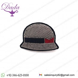 PARIS HAT Bullion wire brooch pin hand embroidery brooch badges Bullion wire fashion jacket