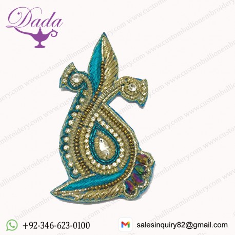 Peacock Patch Appliques Embroidered Goat for Dresses, Craft and Home Craft