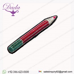 Pencil Bullion wire brooch pin hand embroidery brooch badges Bullion wire fashion jacket