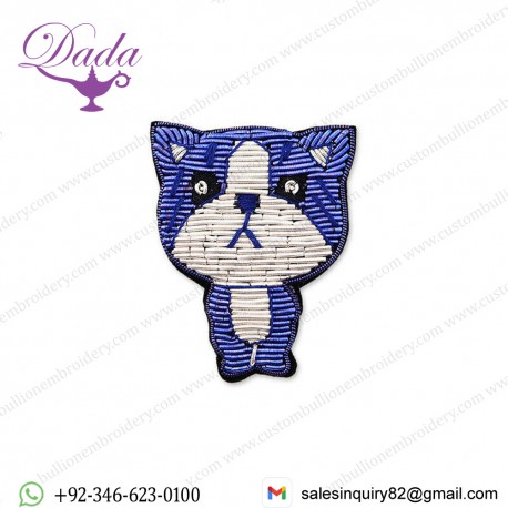 Personality creative fun badge cute cat Indian silk hand-embroidered brooch pin