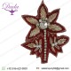 Tree Shape Maroon Color Embroidery Handmade Zari Work with Cut Work Applique Patches