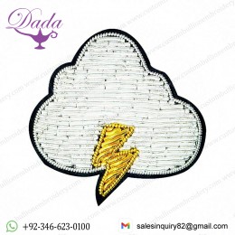 Handmade Brooch Cloud Lightning Indian Silk Material Badge Embroidery Brooch