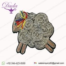 Professional hand-made DIY brooch back pin embroidery bullion wire thread