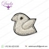 Silver Bird Hand Embroidered Brooches