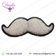 Silver moustache bullion wire brooch