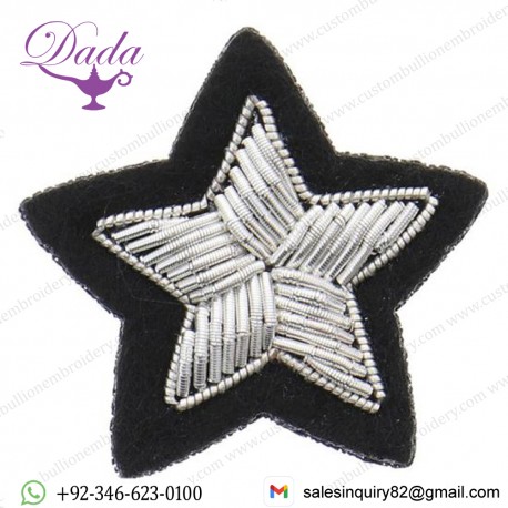 Silver Star bullion wired brooch