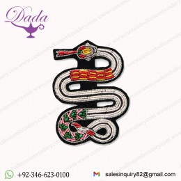 Snake Hand Embroidered Brooches