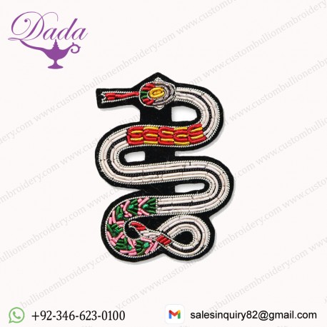 Snake Hand Embroidered Brooches