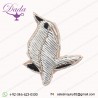Spot Custom India Metallic Wire Hand Embroidery Military Bag Cap Shield Shape Bird Badge silver