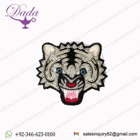 Tiger Embroidered Brooch