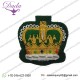 Badge Queen's crown Gold on Green