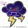Hand-embroidered Brooch Indian Silk Badge Cloud Lightning Women Accessories
