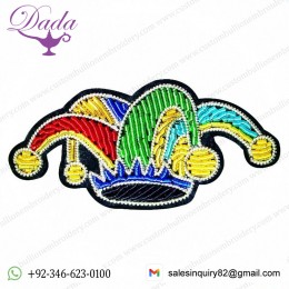 Hand-embroidered Cartoon Brooch Jewelry Clown Hat Brooch Indian Silk Badge