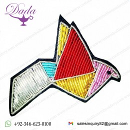 Hand-embroidered Cartoon Retro Brooch Cranes Anti-going Brooch Indian Silk Badge