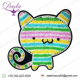 Hand-embroidered Corsage Indian Silk Badge Kitten Cartoon Brooch Female