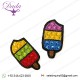 Hand-embroidered ice cream brooch Indian silk badge pin cartoon brooch