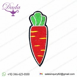 Hand-embroidered Indian Silk Badge Carrot Brooch Pin Creative Wild Brooch