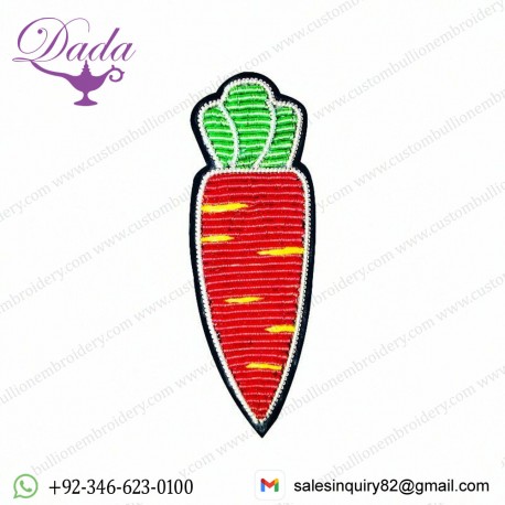 Hand-embroidered Indian Silk Badge Carrot Brooch Pin Creative Wild Brooch