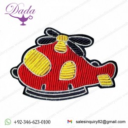 Hand-embroidered Indian Silk Badge Cartoon Helicopter Brooch Anti-light Brooch