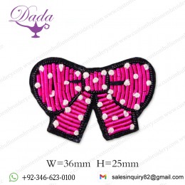 Pink Bow Bullion wire brooch
