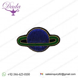 PLANET custom Bullion wire brooch pin hand embroidery brooch badges Bullion wire fashion