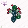 Prickly pear Bullion wire brooch fashion Indian China embroidered patches blazer crest goldwork