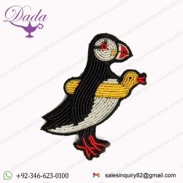 Puffin Bullion wire brooch pin hand embroidery brooch badges Bullion wire fashion jacket