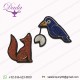 Raven and Fox  Bullion wire brooch pin hand embroidery brooch badges Bullion wire fashion jacket 