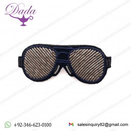 RAY GLASSES brooch pin hand badges Bullion wire fashion China embroidered patches
