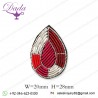 Red stone Bullion wire brooch