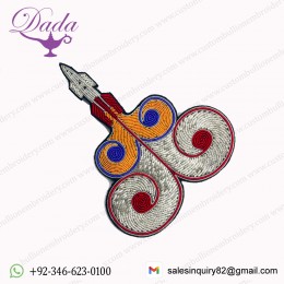 Rocket Bullion wire brooch pin hand embroidery brooch badges patches blazer crest goldwork