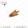 Russian comet brooch badges Bullion wire fashion jacket Indian China embroidered crest goldwork