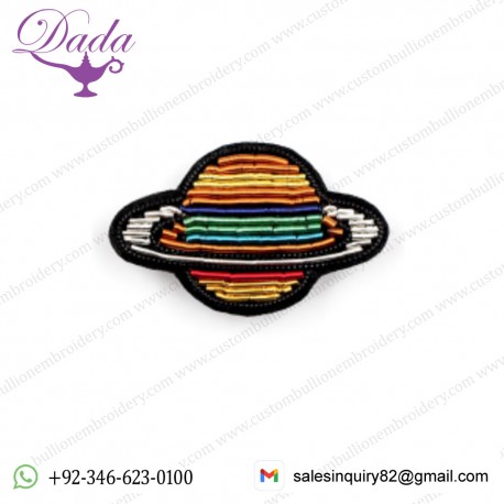 SATURN Bullion wire brooch pin hand embroidery brooch badges Bullion wire fashion jacket
