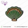 Scallop shell Bullion wire brooch pin Indian China embroidered patches blazer crest goldwork