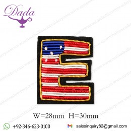 Silk hand embroidery star stripe letter brooch cartoon pin decoration