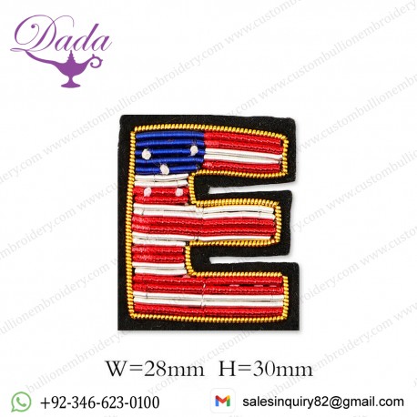 Silk hand embroidery star stripe letter brooch cartoon pin decoration