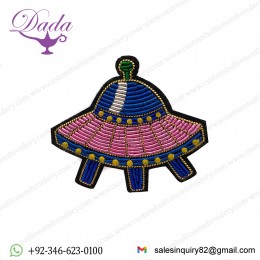SPACE SHIP Hand Embroidery brooches