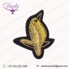 Spot Custom India Metallic Wire Hand Embroidery Military Bag Cap Shield Shape Bird Badge